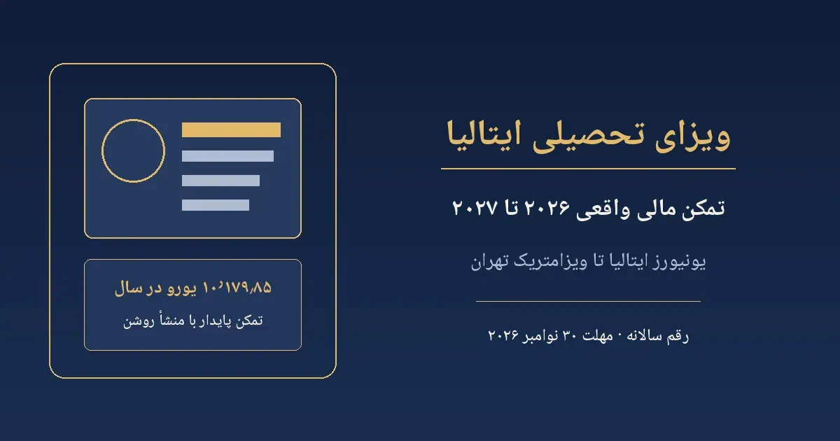 ویزای تحصیلی ایتالیا ۲۰۲۶ تا ۲۰۲۷؛ تمکن مالی واقعی برای دانشجوی ایرانی
