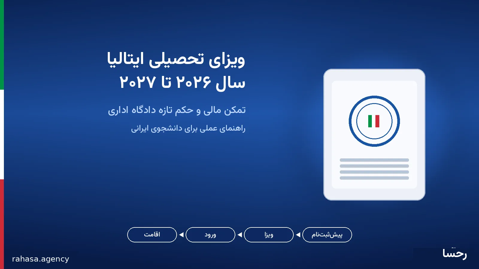 تمکن مالی ویزای تحصیلی ایتالیا ۲۰۲۶ تا ۲۰۲۷ برای دانشجوی ایرانی